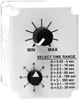 Select one of 8 Time Ranges with Rotary Switch